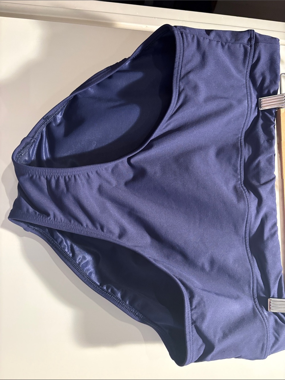 Lands' End Navy High Waist Swim Briefs